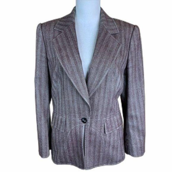 ESCADA Black LabelStriped One Button Blazer